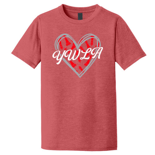 YOUTH District Tri-Blend YWLA Glitter Heart Red Thumbnail