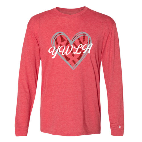 YWLA Glitter Heart LS Youth T-Shirt Thumbnail